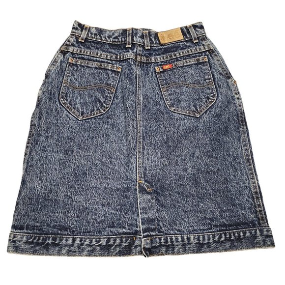 Vintage Lee Acid Washed Denim‎ Skirt - Size 11 - Made in the U.S.A - Picture 2 of 11